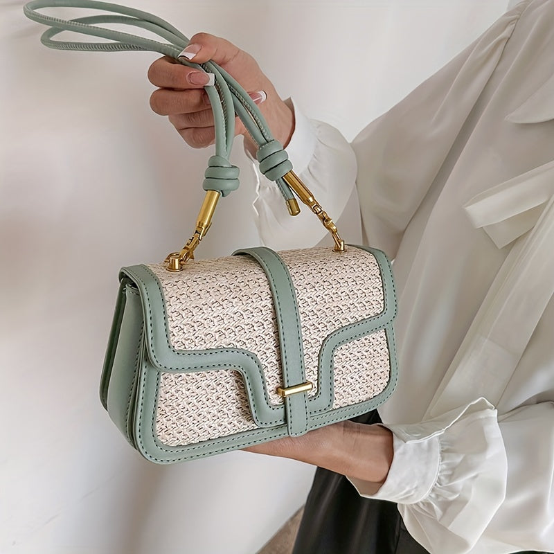 Straw Woven Crossbody Bag Beach Shoulder Handbag & Purse