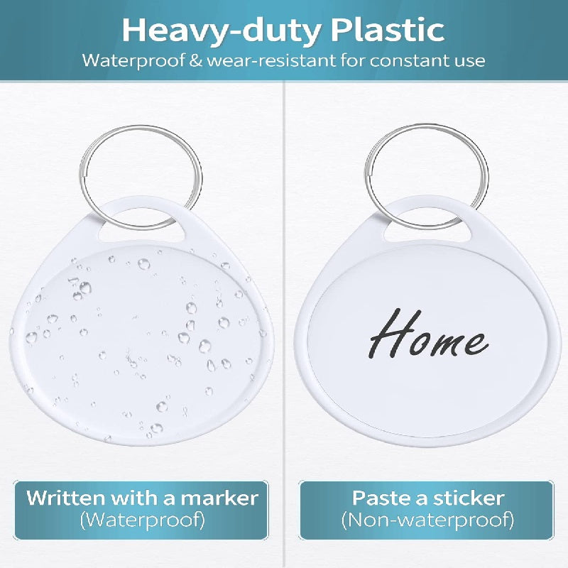 30pcs 1.5 Plastic Key Tags with Blank Labels & Split Rings