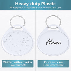 30pcs 1.5 Plastic Key Tags with Blank Labels & Split Rings