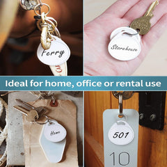 30pcs 1.5 Plastic Key Tags with Blank Labels & Split Rings