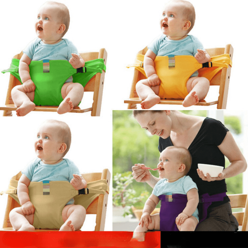 Portable Folding High Chair & Seat Belt for Baby Safety