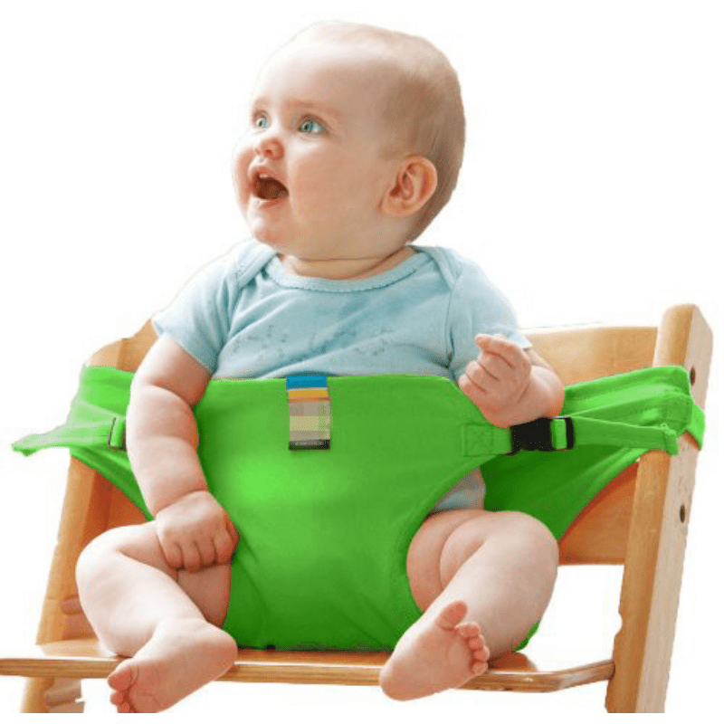 Portable Folding High Chair & Seat Belt for Baby Safety