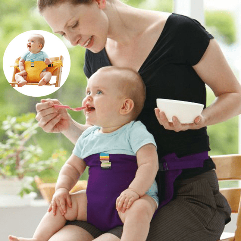 Portable Folding High Chair & Seat Belt for Baby Safety