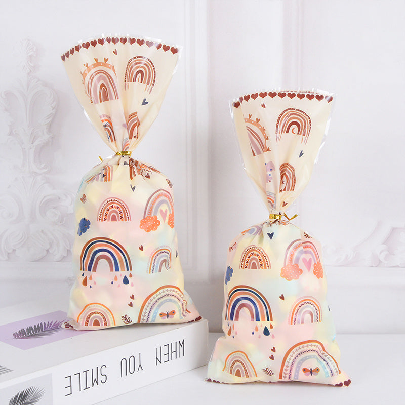 20Pcs Boho Rainbow Plastic Candy Cookie Bag Wedding Party Favor