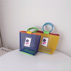 Kids Mesh Flower Beach Shoulder Bag