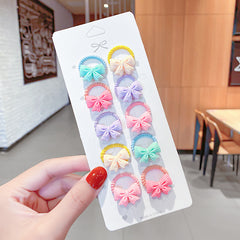 10pcs Baby Girls Cartoon Bow Fruits Hair Ties Hair Bands Hair Accessories