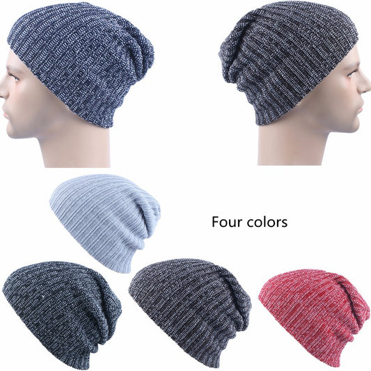 Multicolor Acrylic Knitted Bonnet Winter Hip Hop Hats