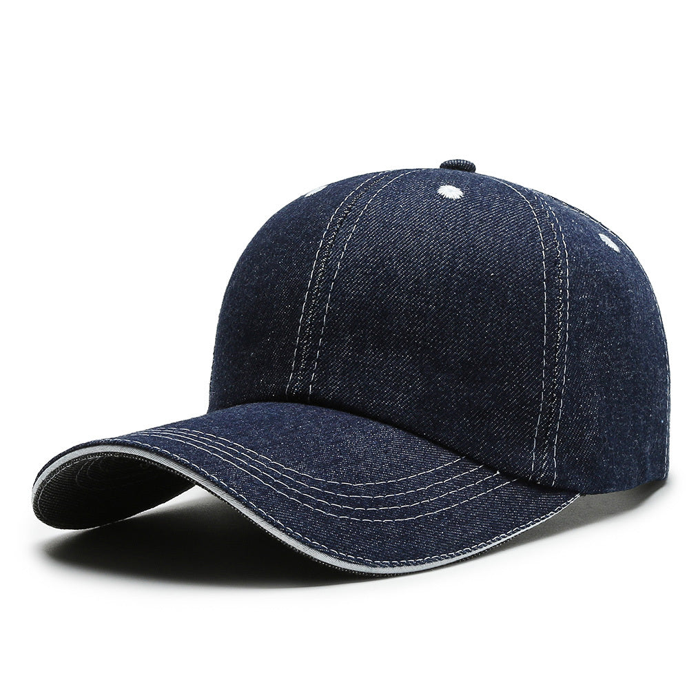 Denim Baseball Cap Solid Big Eaves Breathable Unisex Cowboy Hat