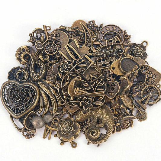 50g Steampunk Mixed Charms Necklace Bracelet Earrings DIY Jewelry Accessories