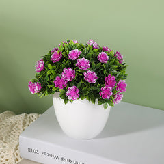Artificial Plant 31 Small Daisy Round Pot Potted Wedding Home Bedroom Decoration