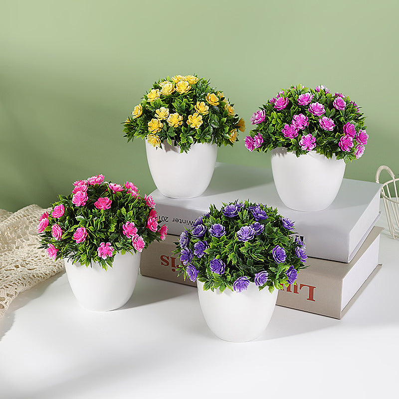 Artificial Plant 31 Small Daisy Round Pot Potted Wedding Home Bedroom Decoration