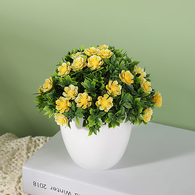 Artificial Plant 31 Small Daisy Round Pot Potted Wedding Home Bedroom Decoration
