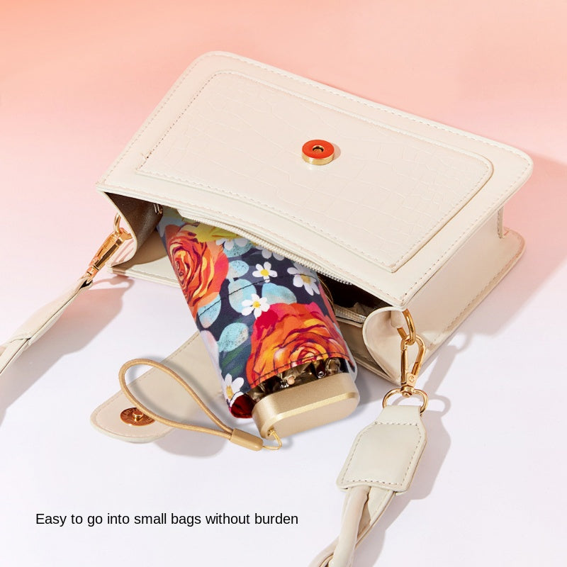 Portable Floral Sunshade Umbrella Rain Or Shine Dual-use Umbrella