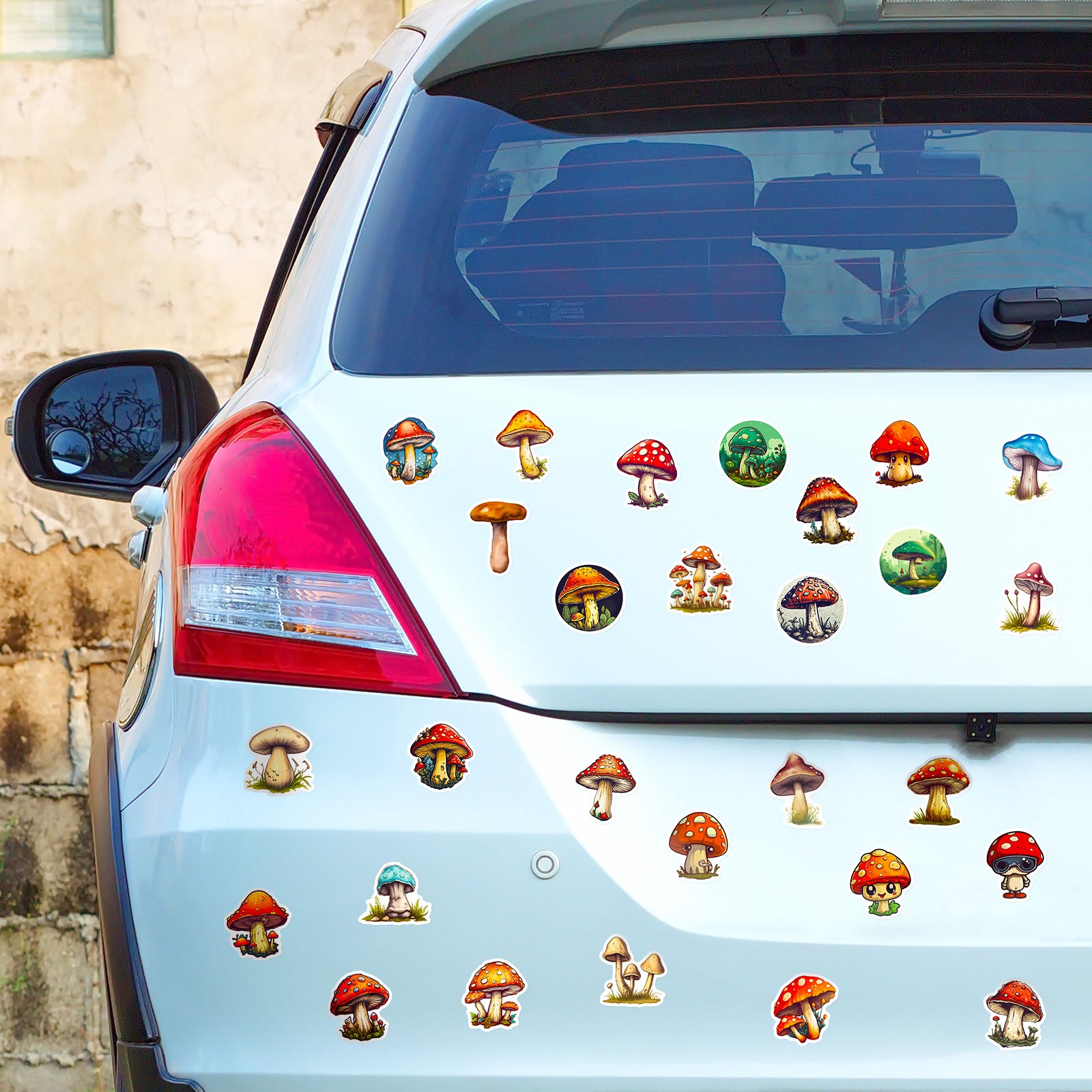 50pcs Mushroom Waterproof Stickers for Car Laptop Phone DIY
