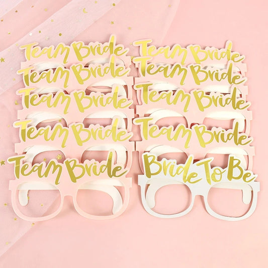 10pcs Team Bride Paper Glasses Bridal Shower Party Supplies