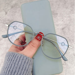 Clear Lens Light Blocking Glasses Metal Frame Anti Eyestrain
