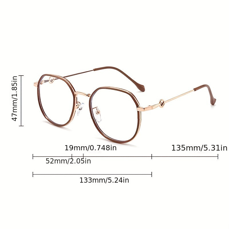 Clear Lens Light Blocking Glasses Metal Frame Anti Eyestrain