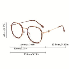 Clear Lens Light Blocking Glasses Metal Frame Anti Eyestrain