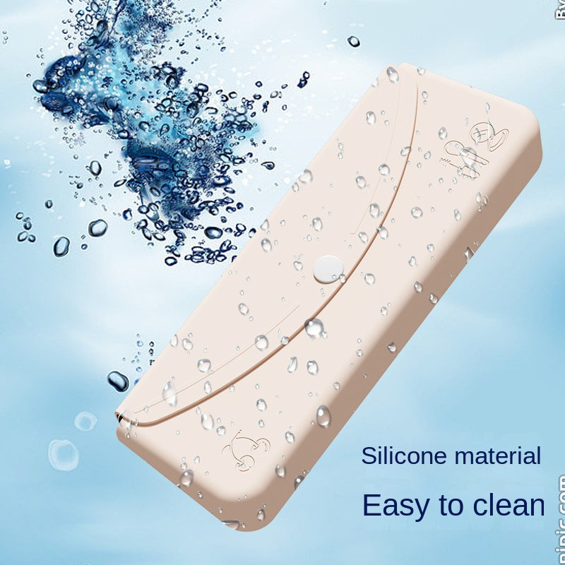 Portable Silicone Travel Cosmetic Bag Large Capacity Makeup Brush Storage