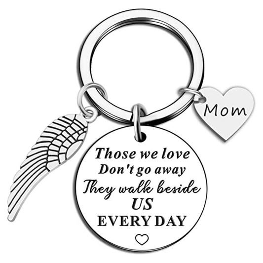Stainless Steel Round Keychain Gift For Father & Mother