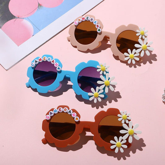 Daisy Flower Sunglasses for Women Kids Girls Boys Macaroon Summer Party Favors