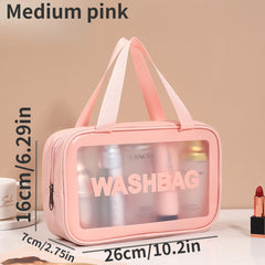 Travel Matte Translucent Toiletry Bag Waterproof Makeup Organizer