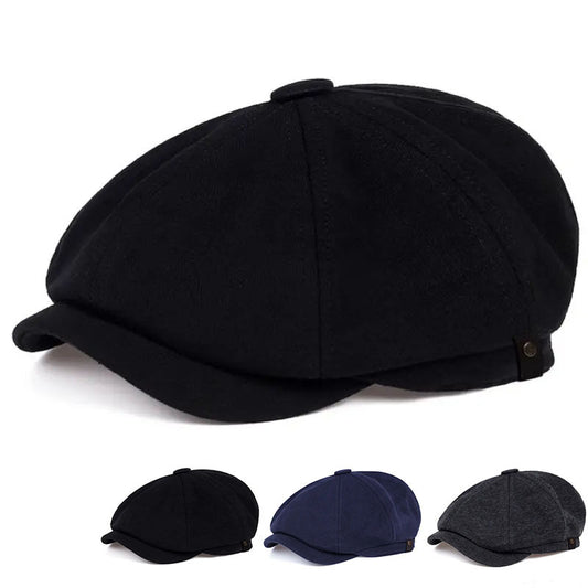 Casual Newsboy Hat Lightweight Beret Vintage Painter Cap Octagonal Hats