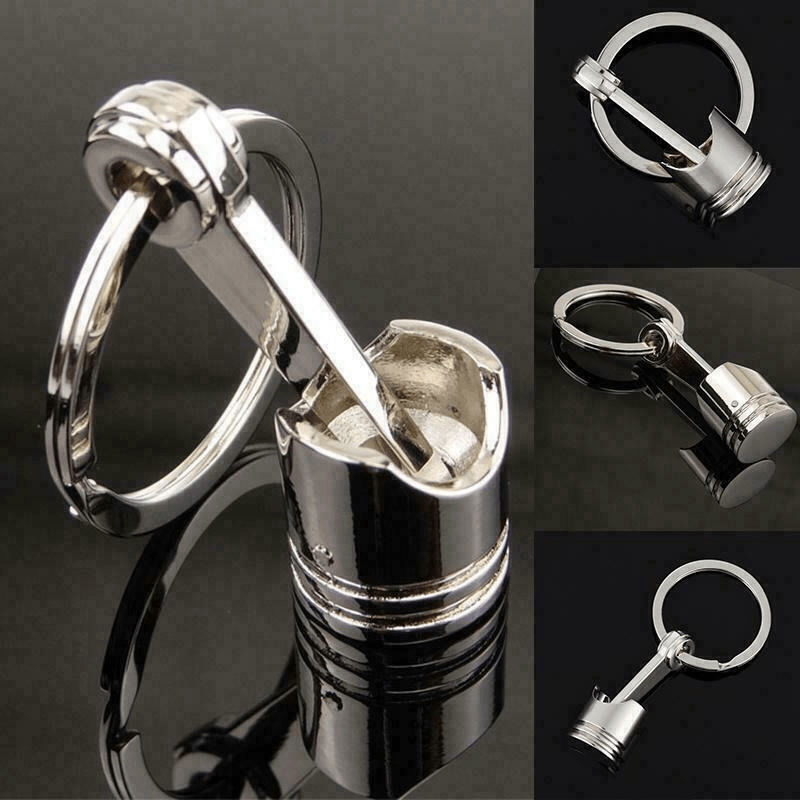 Metal Piston Model Keyring for Car Enthusiasts