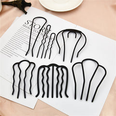 Metal Hair Fork Clip Wavy Hair Pins U Shape Hair Sticks Accessories