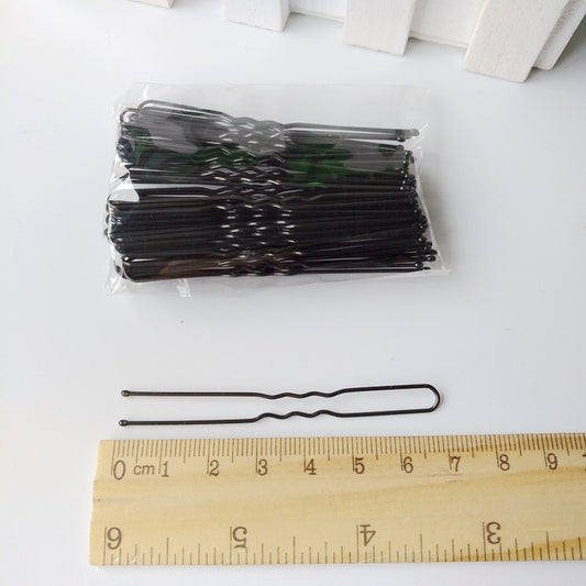 50pcs U-shaped Hairpin for Chignon Bun Hair Styling