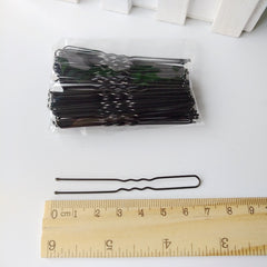 50pcs U-shaped Hairpin for Chignon Bun Hair Styling