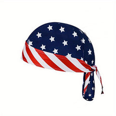American Flag Pirate Bandana Durag Cap for Men Women