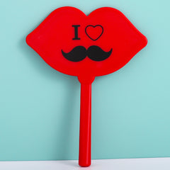 Beard & Letter Graphic Handheld Mirror With Handle For Vanity Makeup Home