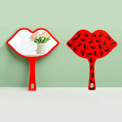 Beard & Letter Graphic Handheld Mirror With Handle For Vanity Makeup Home