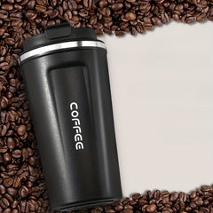 Stainless Steel Travel Coffee Mug with Lid and Spoon
