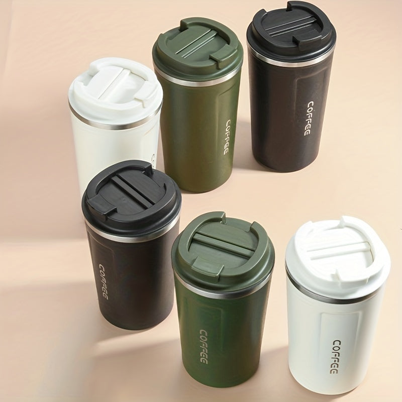 Stainless Steel Travel Coffee Mug with Lid and Spoon