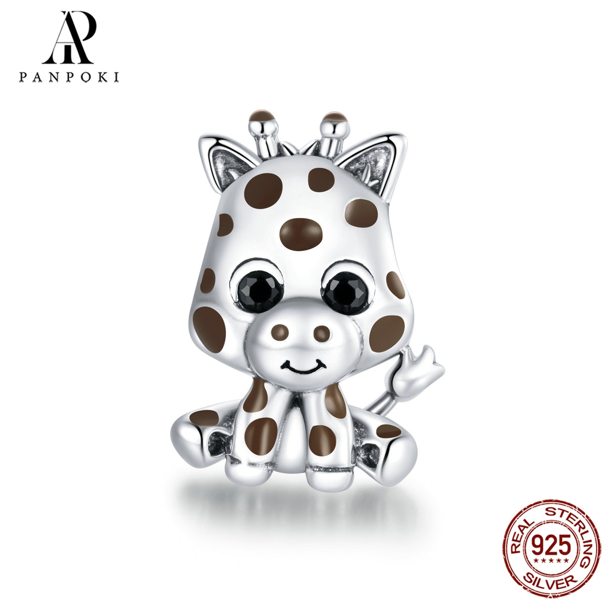 S925 Sterling Silver Animal Giraffe Raccoon Dog Bone Beads