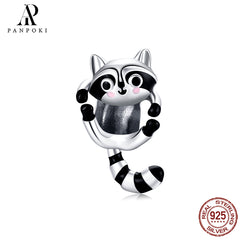 S925 Sterling Silver Animal Giraffe Raccoon Dog Bone Beads