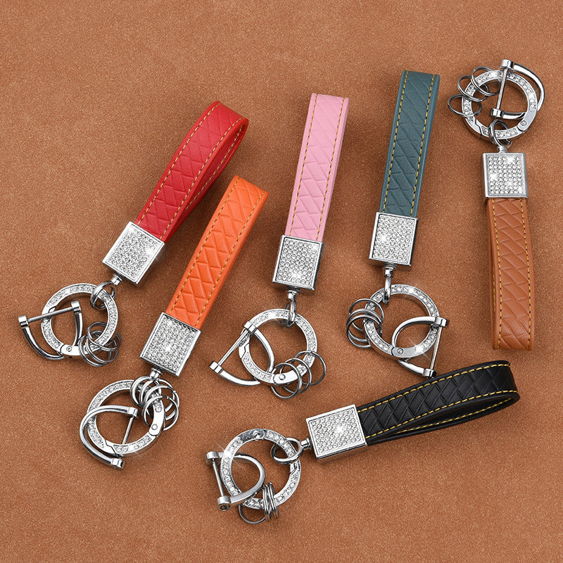 Men's Car Keychain with Artificial Diamond Key Ring