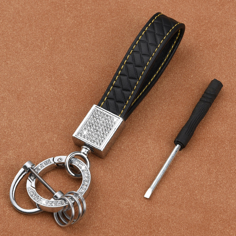Men's Car Keychain with Artificial Diamond Key Ring