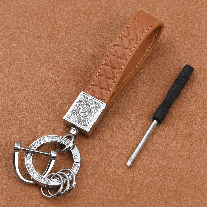 Men's Car Keychain with Artificial Diamond Key Ring