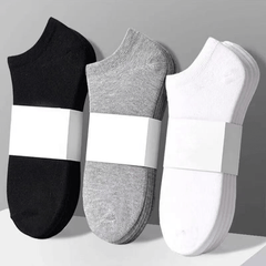 5 Pairs Men's Summer Ankle Socks Gray Low Cut Breathable Solid Socks