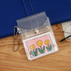 Clear Snap Button Coin Purse with Keychain - Ideal Gift for Girls and Women
