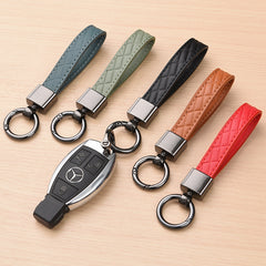 Car Key Chain Lanyard For Couples PU Leather Alloy Key Chain Ring