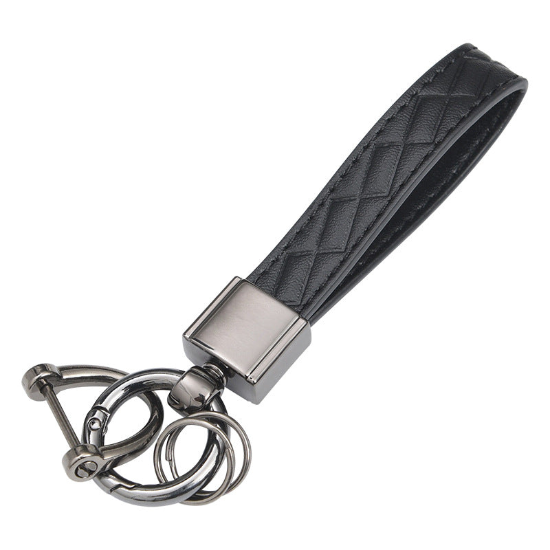 Car Key Chain Lanyard For Couples PU Leather Alloy Key Chain Ring