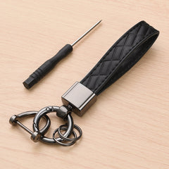 Car Key Chain Lanyard For Couples PU Leather Alloy Key Chain Ring