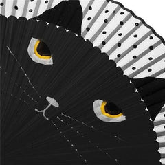 Cat Pattern Folding Fan Portable Handheld Cartoon Retro Bamboo Fan