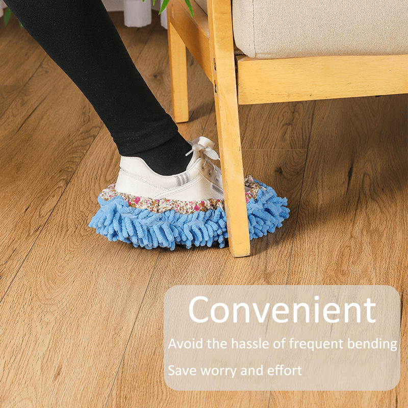 2pcs Microfiber Floor Cleaning Slippers - Easy Mopping & Dusting