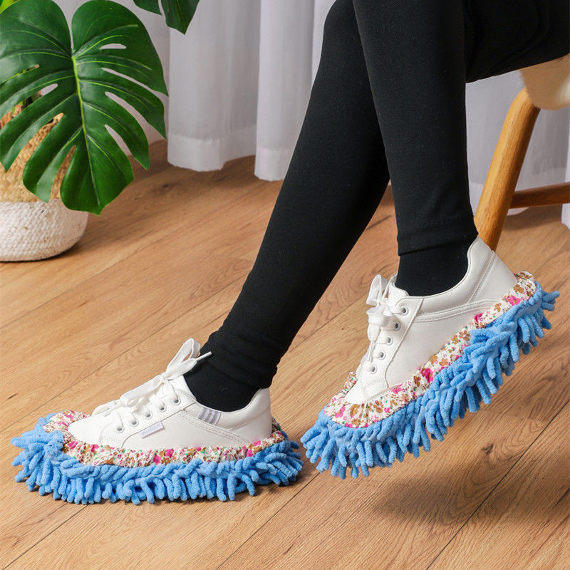 2pcs Microfiber Floor Cleaning Slippers - Easy Mopping & Dusting