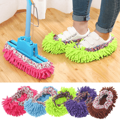 2pcs Microfiber Floor Cleaning Slippers - Easy Mopping & Dusting